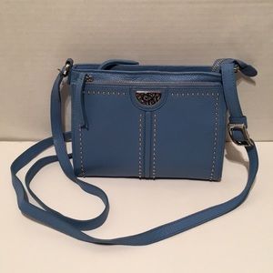 Brighton Blue Studded Wallet Crossbody Purse